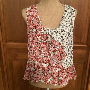 CAbi Seraphina 2 Piece Layered Red and Pink Sleeveless Asymmetrical Tank Top